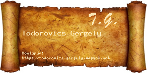 Todorovics Gergely névjegykártya